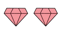 two pink diamonds on a black background