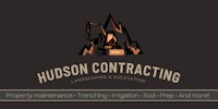 Hudson Contracting business card in black.